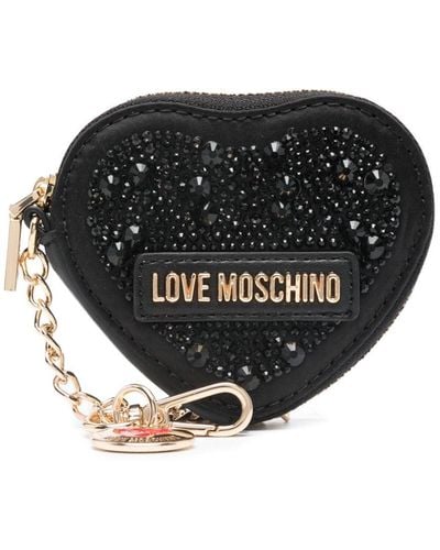 Love Moschino Portefeuille cœur à plaque logo - Noir