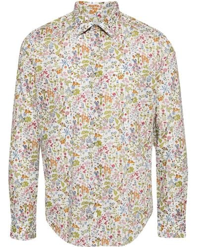 Paul Smith Floral-print Poplin Shirt - White