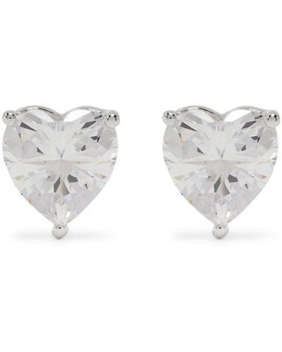 Apm Monaco Heart-cut Crystal-embellished Earrings - White