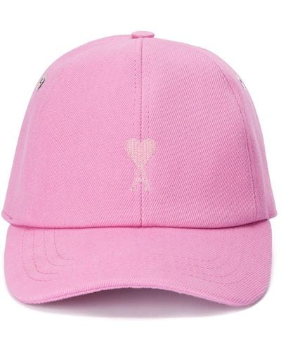 Ami Paris Baseballkappe mit Logo-Stickerei - Pink