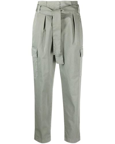 Peserico Tie-fastening Cotton Trousers - Grey