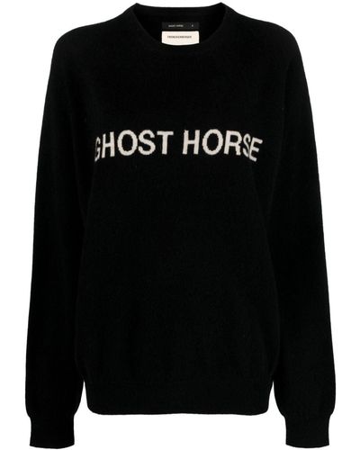 Frenckenberger Slogan Intarsia-knit Cashmere Sweater - Black
