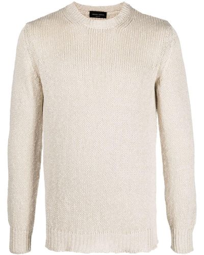 Roberto Collina Cotton-blend Knitted Jumper - Natural