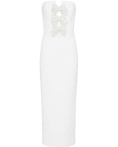 Rebecca Vallance Ophelia Bow-detail Midi Dress - White