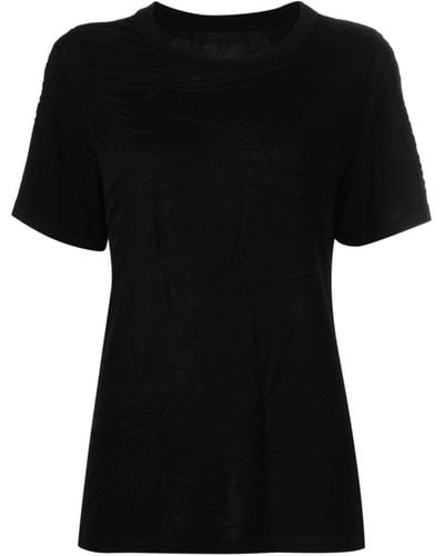 RTA T-shirt Flavia en soie et coton mélangés - Noir