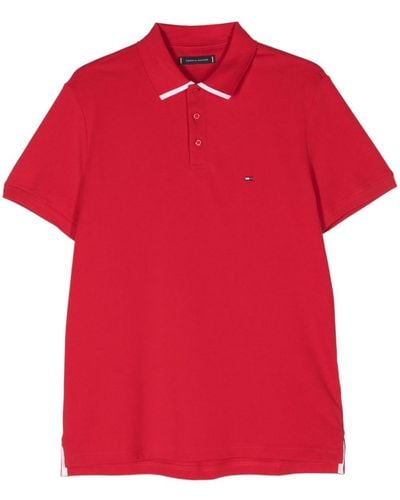Tommy Hilfiger Contrasting-border Polo Shirt - Red
