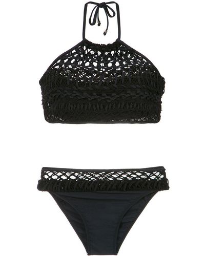 Amir Slama Macramé Bikini Set - Black