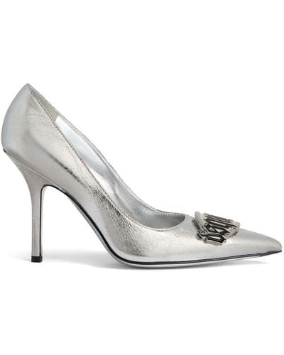 DSquared² 100mm Logo-plaque Leather Court Shoes - White