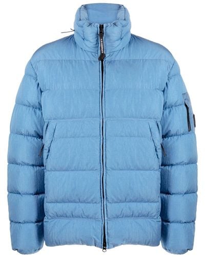 C.P. Company Lens-detail Quilted Paded Coat - Blue
