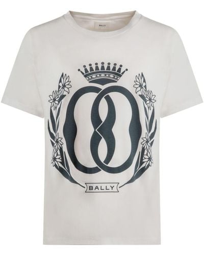 Bally T-shirt en coton à logo imprimé - Gris