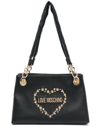 Love Moschino Bolso de hombro con letras del logo - Negro