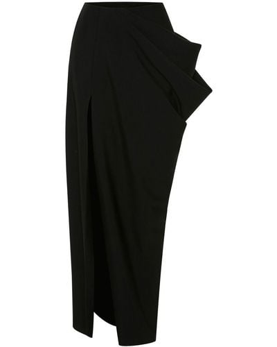 Alexander McQueen Falda larga asimétrica con cintura alta - Negro