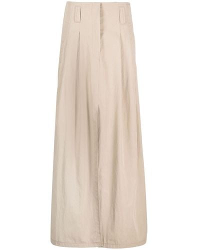 Brunello Cucinelli Long Skirt With High Waist - Natural