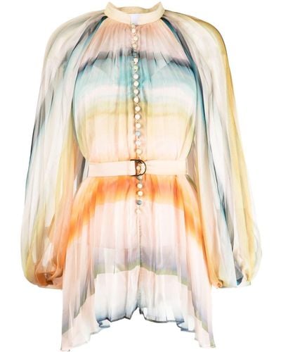 Acler Blusa con estampado Astone Watercolour Stripe - Multicolor
