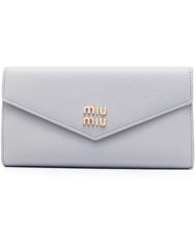 Miu Miu Portemonnaie mit Logo - Grau