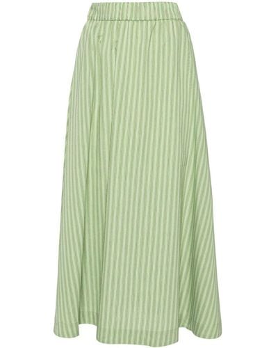 Rodebjer Marla Striped Midi Skirt - グリーン