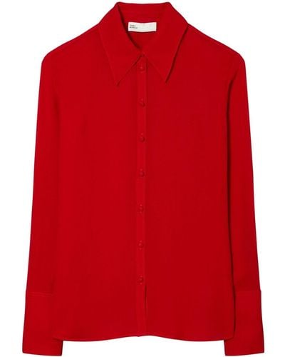 Tory Burch Straight-point Collar Button-down Shirt - Red
