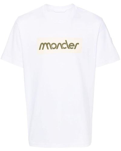 Moncler Rubberised-logo T-shirt - White