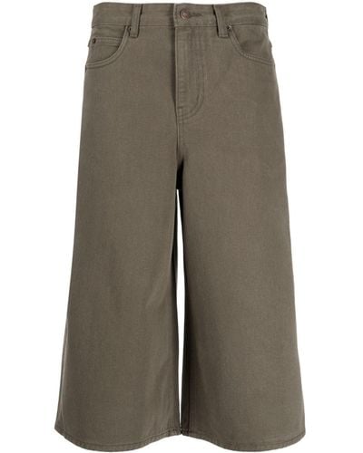 Low Classic High-rise Wide-leg Denim Shorts - Grey