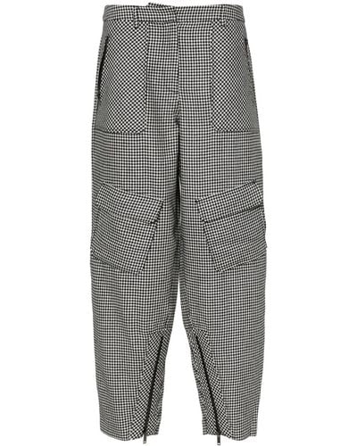 Iceberg Houndstooth-pattern Tapered Trousers - Grey
