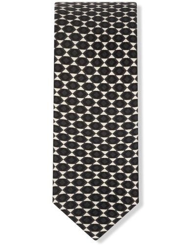 Dolce & Gabbana Cravate en soie à imprimé géométrique - Noir