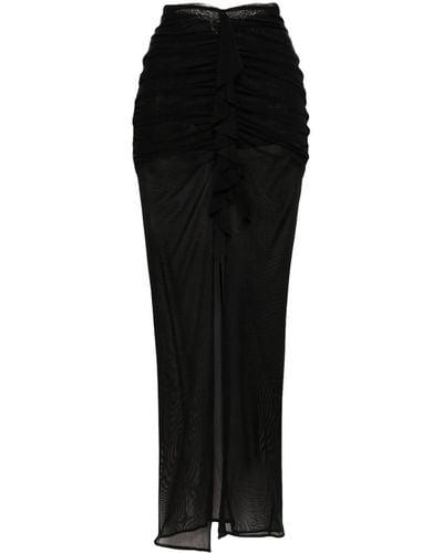 De La Vali Tiramisu Semi-sheer Skirt - Black