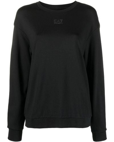 EA7 Round-neck Knit Sweater - Black