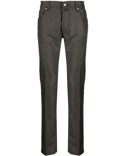 Jacob Cohen Bard Slim-cut Flannel Trousers - Grey