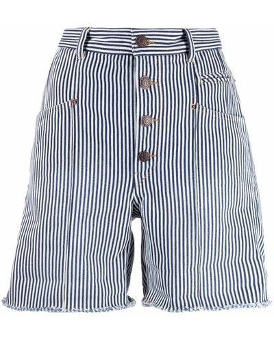 Isabel Marant Short boutonné à taille haute - Bleu