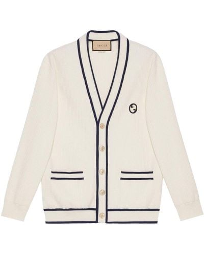 Gucci Cardigan en coton et laine - Blanc