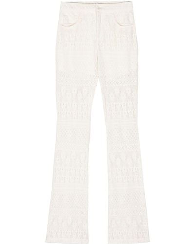 Liu Jo High-waisted Knitted Flared Trousers - White