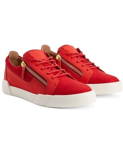 Giuseppe Zanotti Paneled Low Top Sneakers - Red