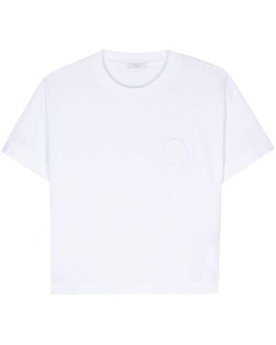 Peserico T-Shirt mit beflocktem Detail - Weiß