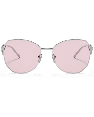 Prada Sonnenbrille mit dreieckigem Logo - Pink