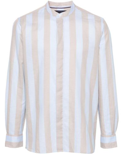 Tommy Hilfiger Striped Cotton Linen Blend Shirt - White