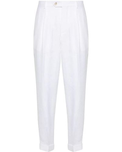 BOSS Pleat-detail Trousers - White