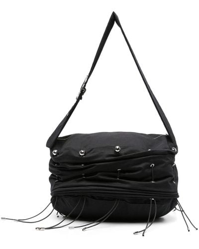 Chopova Lowena Scrunch Cotton Shoulder Bag - Black
