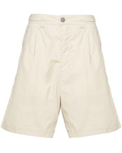 Stone Island Mid-rise Cotton Bermuda Shorts - White