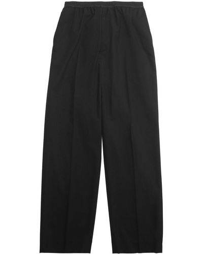Balenciaga Pantalon à taille à logo - Noir