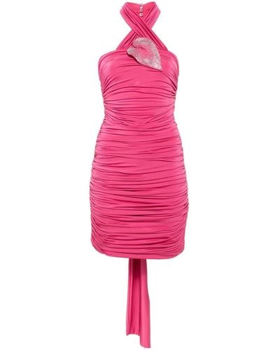GIUSEPPE DI MORABITO Halterneck Draped Mini Dress - Pink