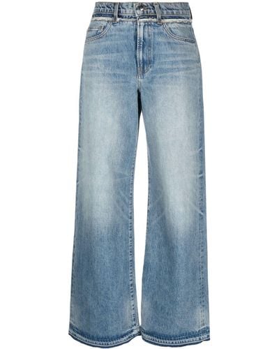 Amiri Weite High-Waist-Jeans - Blau