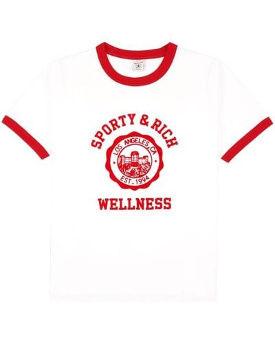 Sporty & Rich Emblem Ringer T-Shirt - Rot