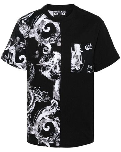 Versace T-Shirt mit Barocco-Print - Schwarz