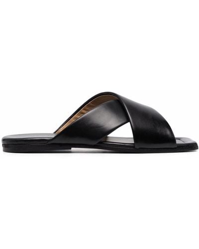 Marsèll Cross-strap Slip-on Sandals - Black