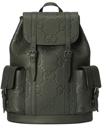 Gucci Jumbo GG Leather Backpack - Green