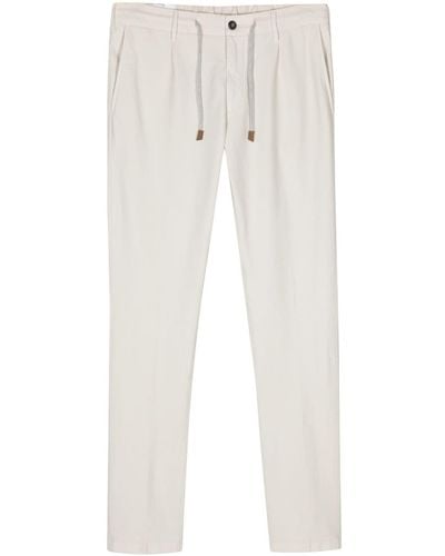 Eleventy Pantalones ajustados de talle medio - Blanco