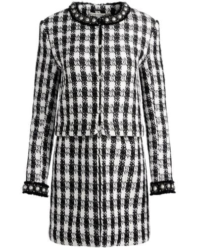 Alice + Olivia Deon Detachable-panel Tweed Jacket - Black