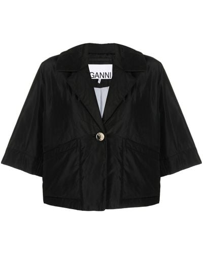 Ganni Summer Tech Padded Jacket - Black