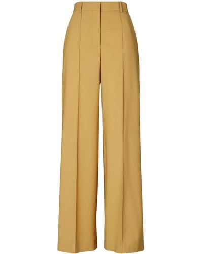 Tory Burch Pleated Wide-leg Trousers - Yellow