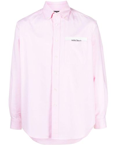Palm Angels Hemd mit Logo-Patch - Pink